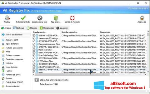 Zrzut ekranu Vit Registry Fix na Windows 8