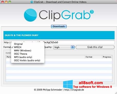 Zrzut ekranu ClipGrab na Windows 8