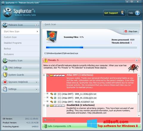 Zrzut ekranu SpyHunter na Windows 8