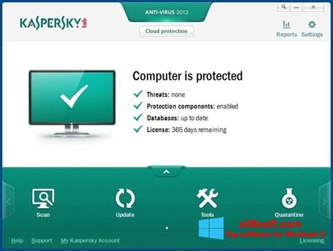 Zrzut ekranu Kaspersky AntiVirus na Windows 8