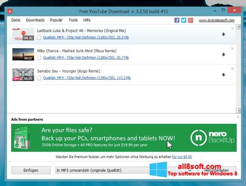 Zrzut ekranu Free YouTube Download na Windows 8