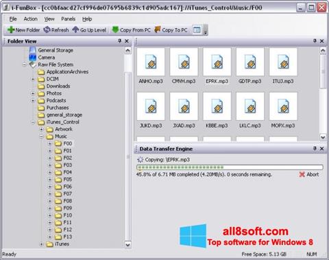 Zrzut ekranu iFunBox na Windows 8