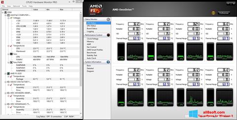 Zrzut ekranu AMD Overdrive na Windows 8