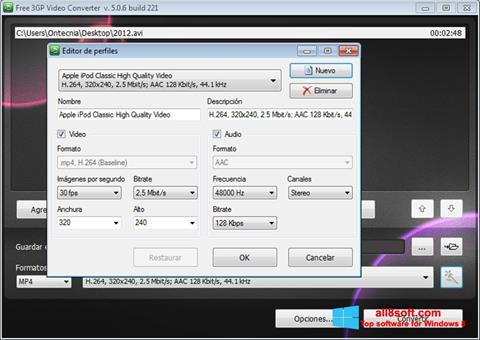 Zrzut ekranu Free MP4 Video Converter na Windows 8