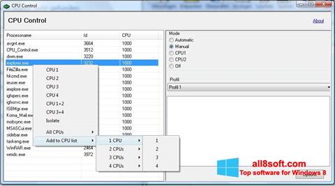 Zrzut ekranu CPU-Control na Windows 8