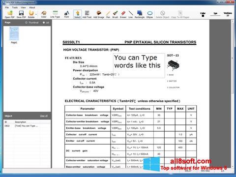 Zrzut ekranu PDF Editor na Windows 8
