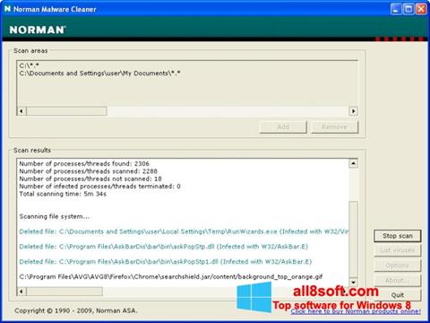 Zrzut ekranu Norman Malware Cleaner na Windows 8