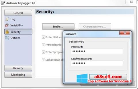 Zrzut ekranu Ardamax Keylogger na Windows 8