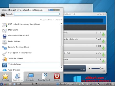 Zrzut ekranu VkAudioSaver na Windows 8