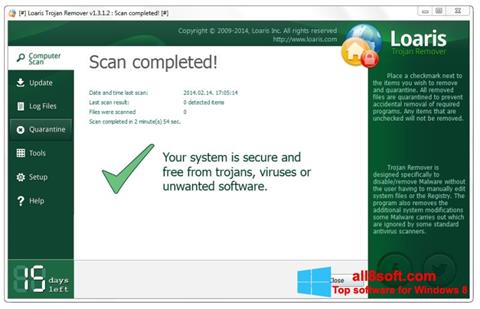 Zrzut ekranu Loaris Trojan Remover na Windows 8