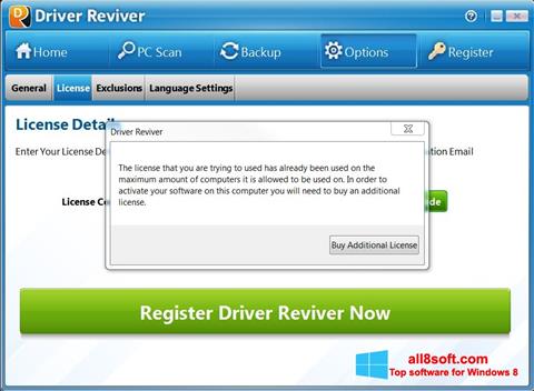 Zrzut ekranu Driver Reviver na Windows 8