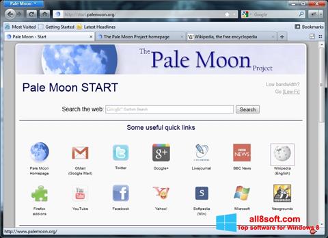Zrzut ekranu Pale Moon na Windows 8