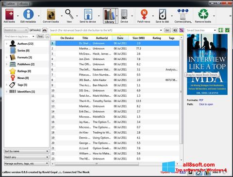 Zrzut ekranu Calibre na Windows 8
