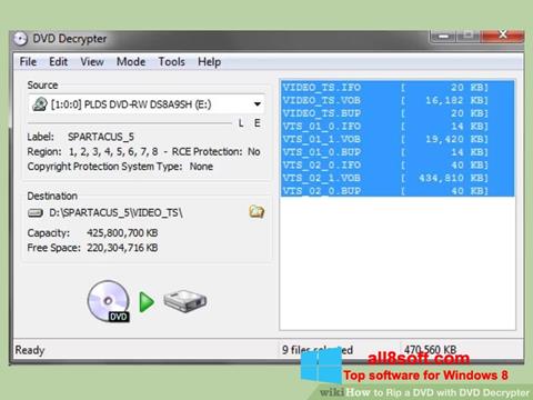 Zrzut ekranu DVD Decrypter na Windows 8