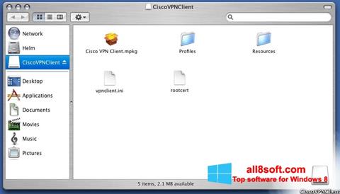Zrzut ekranu Cisco VPN Client na Windows 8
