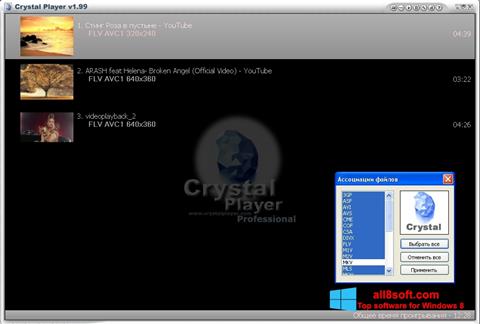 Zrzut ekranu Crystal Player na Windows 8