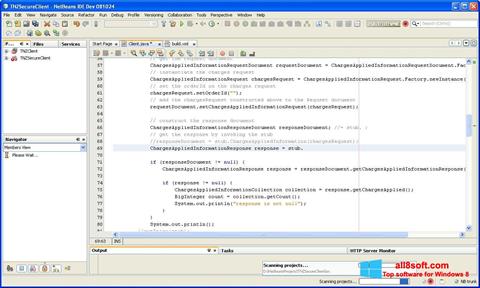 Zrzut ekranu NetBeans na Windows 8