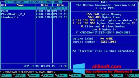 Zrzut ekranu Norton Commander na Windows 8