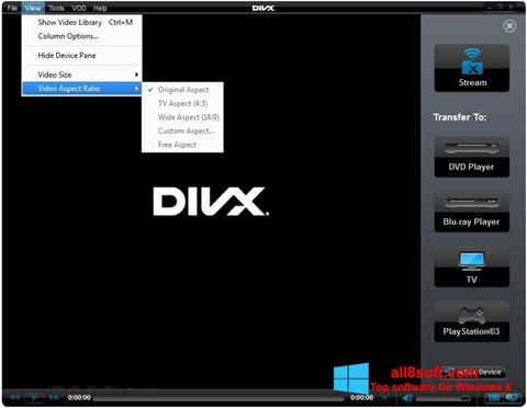 Zrzut ekranu DivX Player na Windows 8