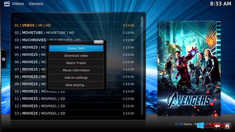 Zrzut ekranu Kodi na Windows 8