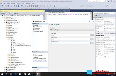 Zrzut ekranu Microsoft SQL Server na Windows 8