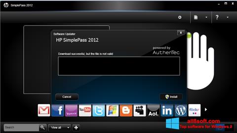 Zrzut ekranu HP SimplePass na Windows 8