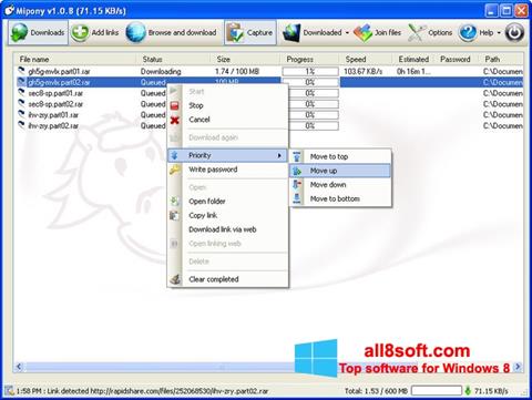 Zrzut ekranu Mipony na Windows 8
