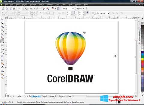 Zrzut ekranu CorelDRAW na Windows 8