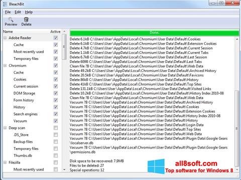 Zrzut ekranu BleachBit na Windows 8