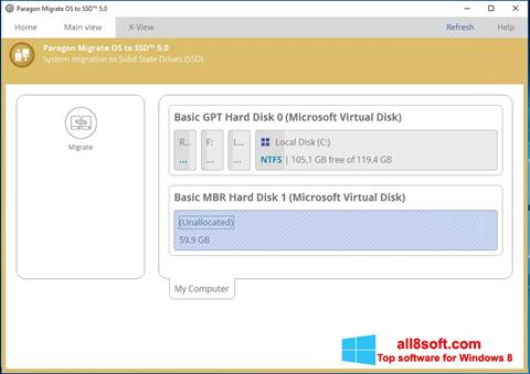 Zrzut ekranu Paragon Migrate OS to SSD na Windows 8