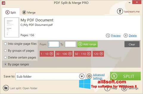 Zrzut ekranu PDF Split and Merge na Windows 8