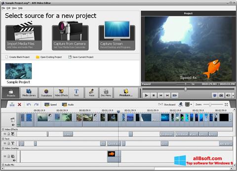 Zrzut ekranu AVS Video Editor na Windows 8