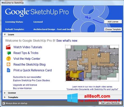 Zrzut ekranu Google SketchUp Pro na Windows 8