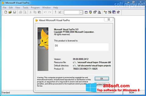 Zrzut ekranu Microsoft Visual FoxPro na Windows 8
