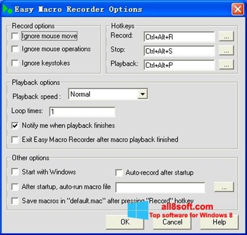 Zrzut ekranu Easy Macro Recorder na Windows 8