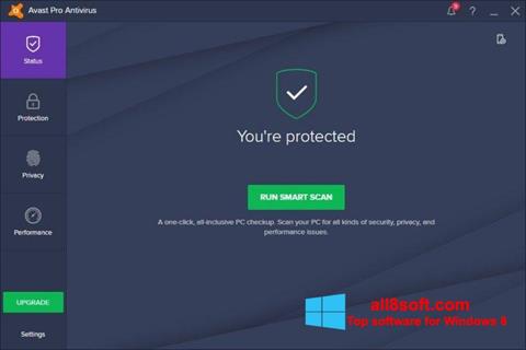 Zrzut ekranu Avast! Pro Antivirus na Windows 8