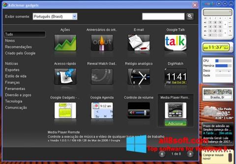 Zrzut ekranu Google Desktop na Windows 8