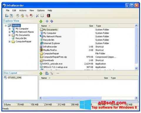 Zrzut ekranu InfraRecorder na Windows 8