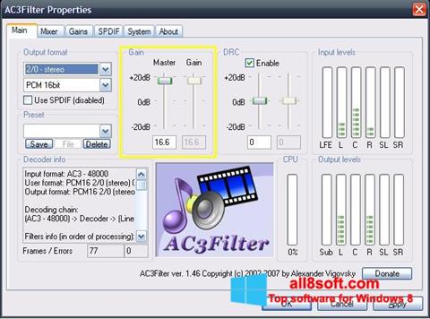 Zrzut ekranu AC3Filter na Windows 8