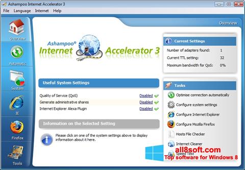 Zrzut ekranu Ashampoo Internet Accelerator na Windows 8