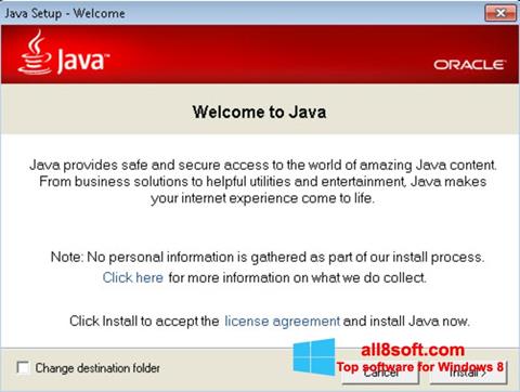 Zrzut ekranu Java Runtime Environment na Windows 8