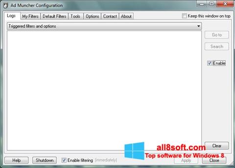 Zrzut ekranu Ad Muncher na Windows 8