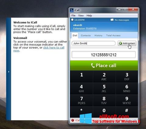 Zrzut ekranu iCall na Windows 8