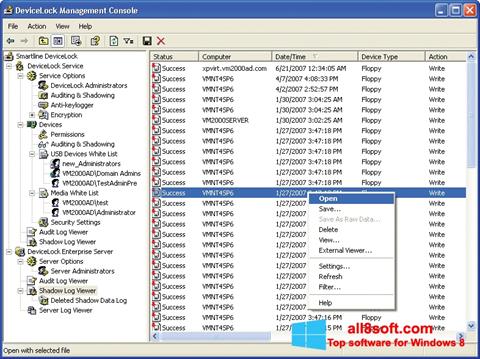 Zrzut ekranu DeviceLock na Windows 8