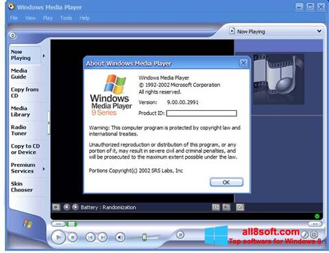 Zrzut ekranu Windows Media Player na Windows 8
