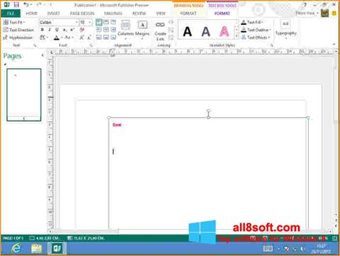 Zrzut ekranu Microsoft Publisher na Windows 8