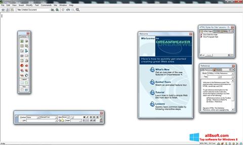 Zrzut ekranu Macromedia Dreamweaver na Windows 8
