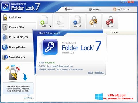 Zrzut ekranu Folder Lock na Windows 8