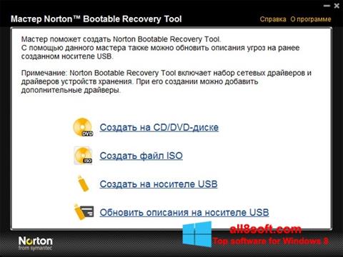 Zrzut ekranu Norton Bootable Recovery Tool na Windows 8