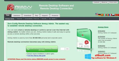 Zrzut ekranu Ammyy Admin na Windows 8
